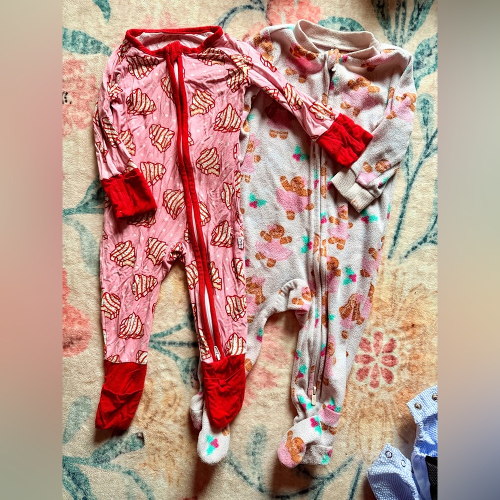 Christmas Jammie’s - posh peanut fleece and Christmas tree cakes